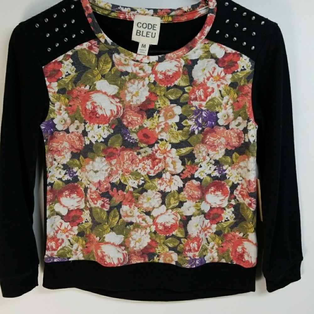 Girls floral print sweater